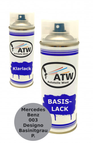 Autolack für Mercedes Benz 003 Designo Basinitgrau +400ml Klarlack Set